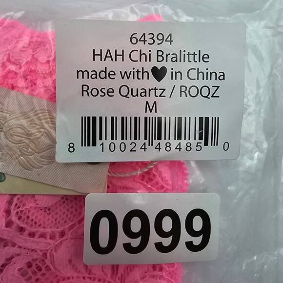 Free People We Are HAH Womans size M Chi Bralittle Bralette Rose Quartz Pink NEW - Picture 7 of 8